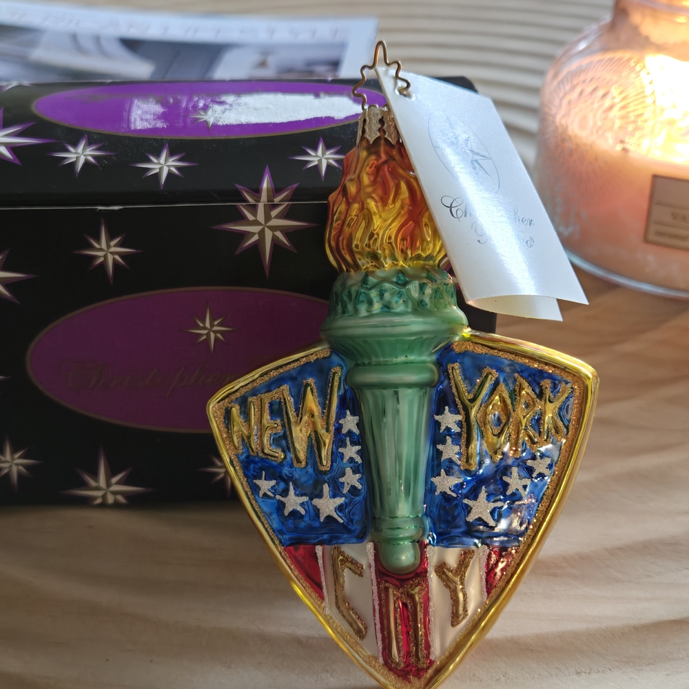 Christopher Radko NYC’s Finest NYPD Glass Christmas Ornament Retired Rare